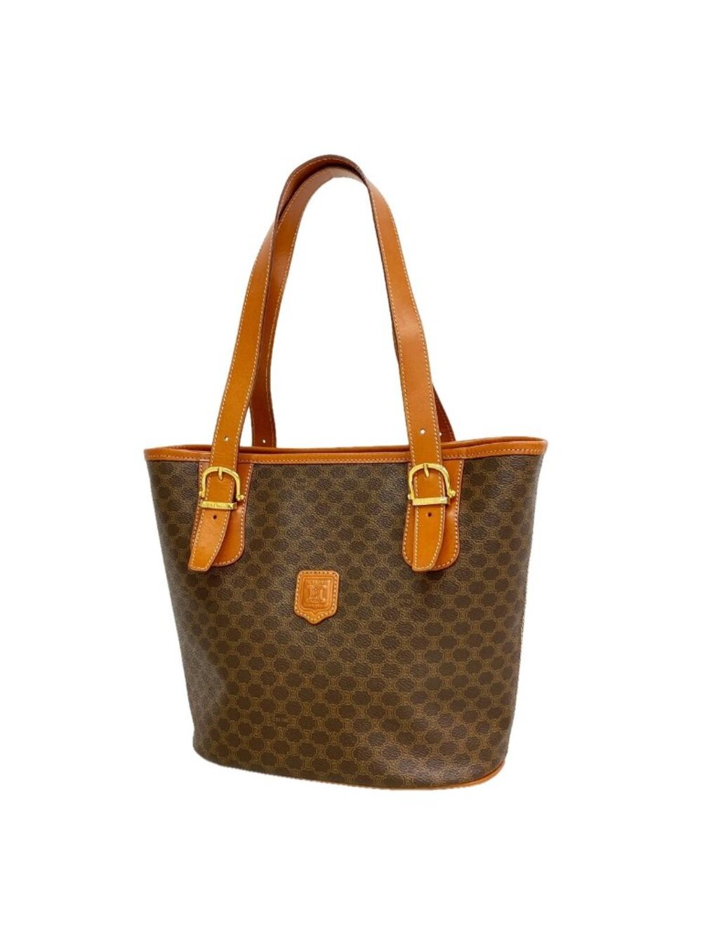 Celine Tote Bag Macadam Brown Gold